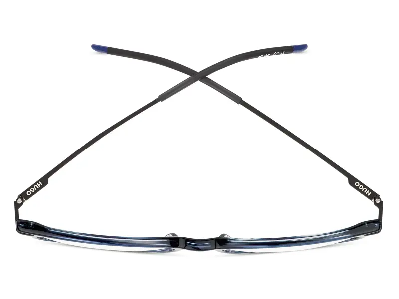 Uomo Hugo Boss HG 1407 38I Montature da vista Acetato Blu Squadrata Normale miniatura 3