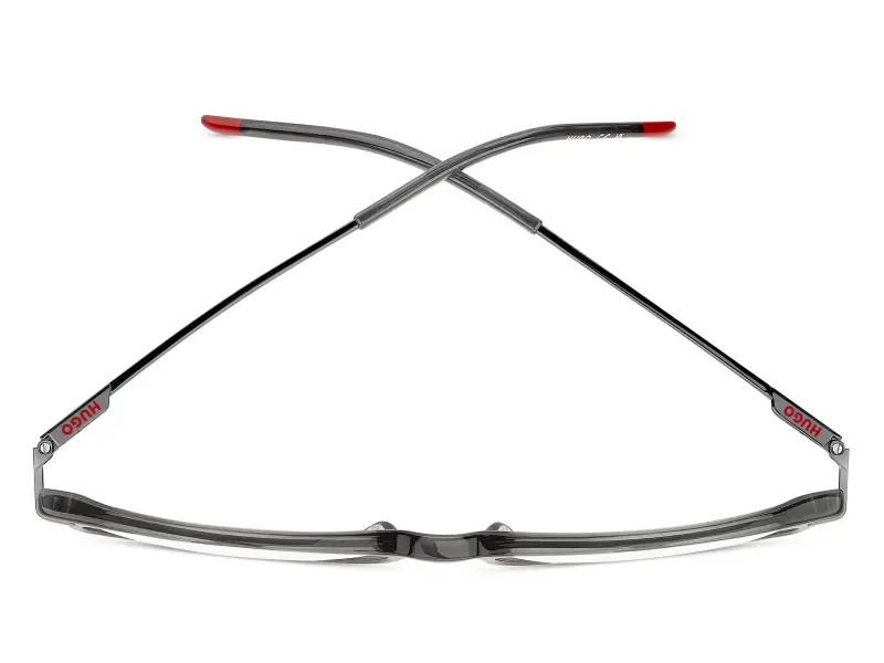 Uomo Hugo Boss HG 1407 KB7 Montature da vista Acetato Grigio Squadrata Normale miniatura 3