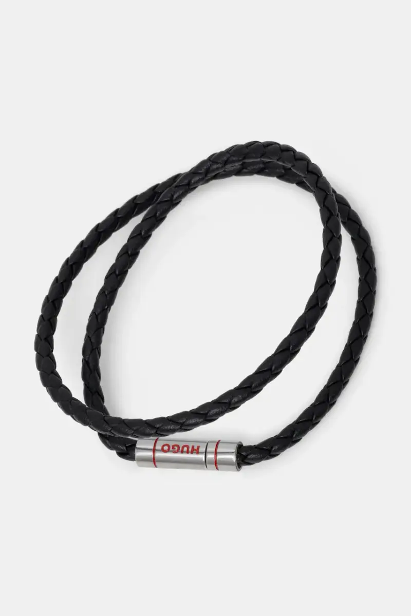 bracciale in pelle uomo 50532309 Nero