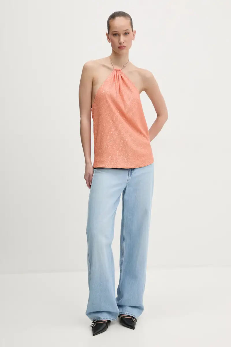 camicetta donna colore arancione 50537010 miniatura 2