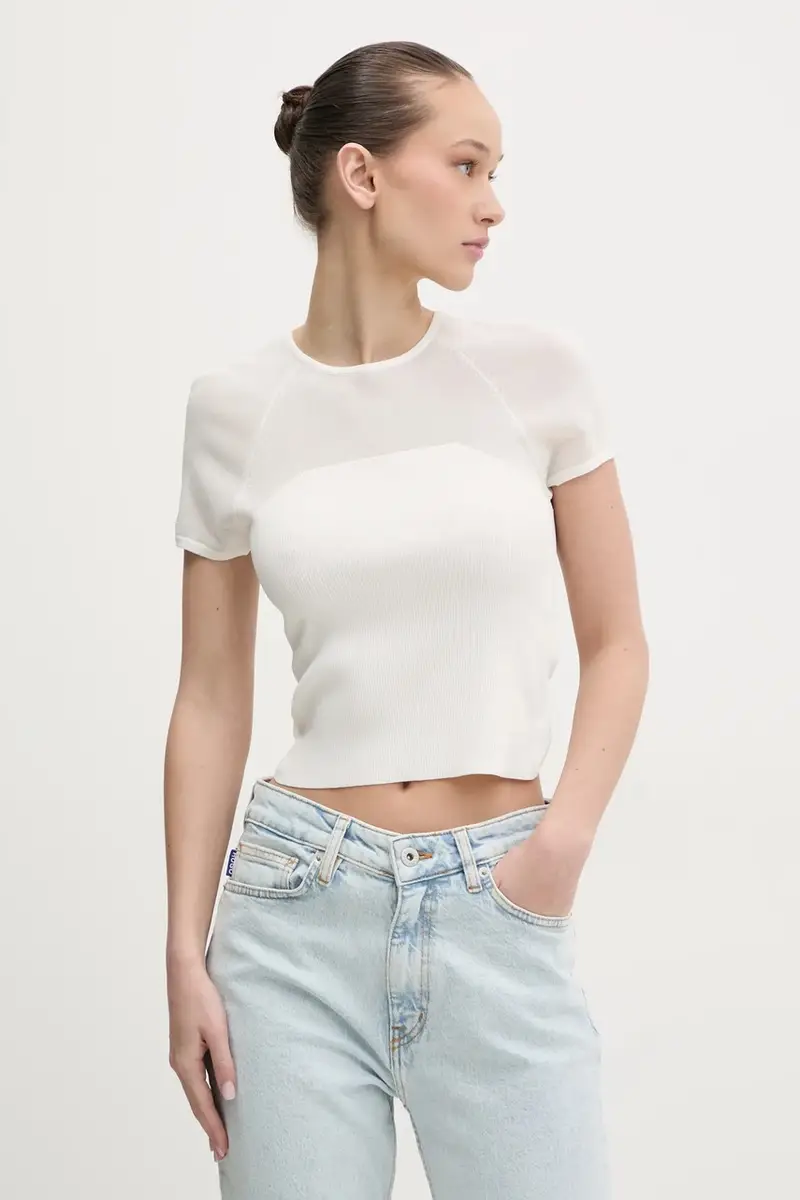 camicetta donna colore beige 50538232 miniatura 3