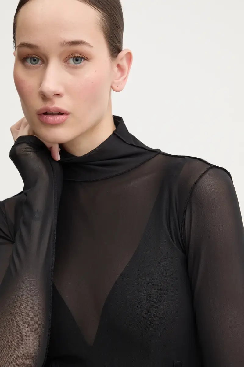 camicia a maniche lunghe donna colore nero 50534053 miniatura 4