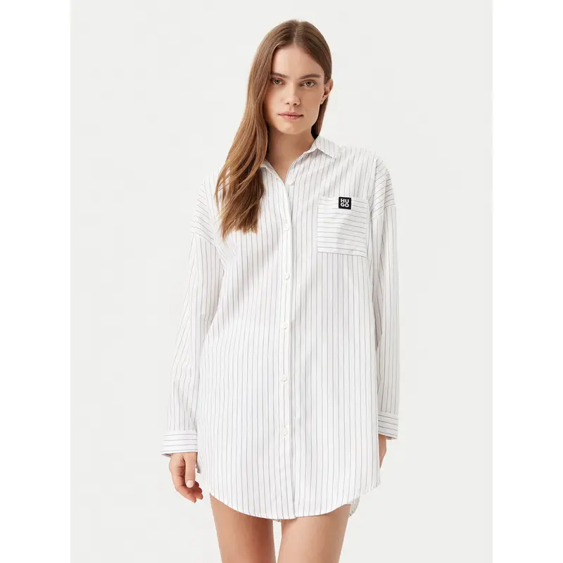 Camicia da notte 50531656 Bianco Relaxed Fit