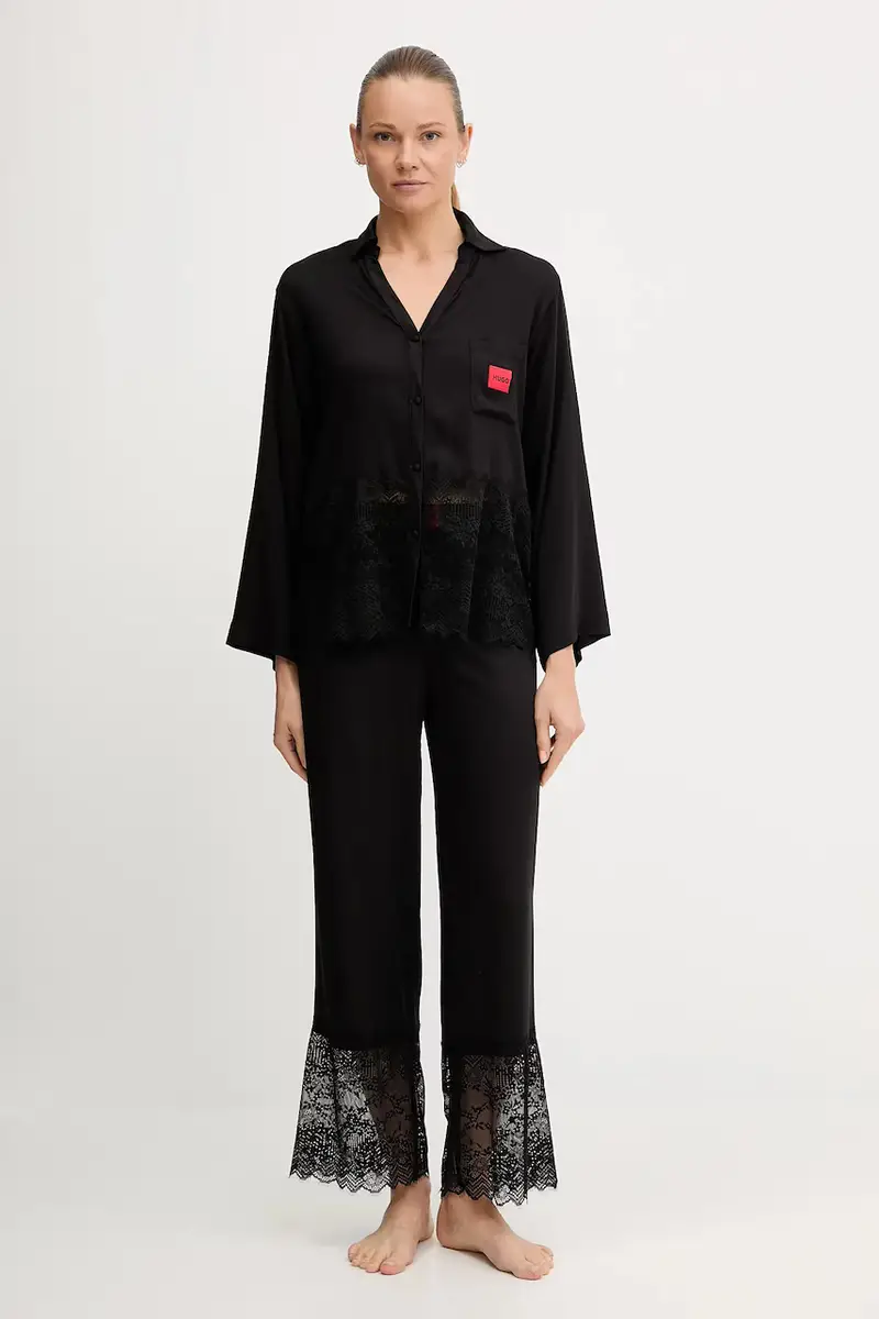 camicia da pigiama donna colore nero 50549982 miniatura 2