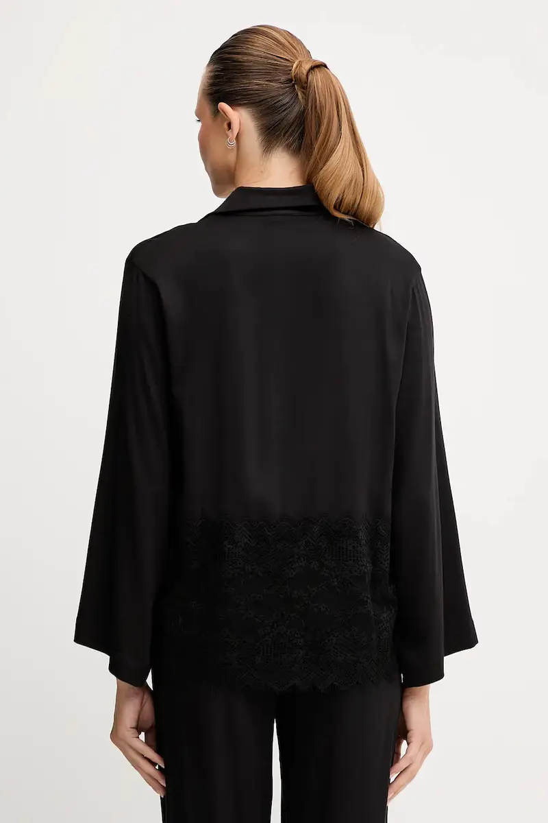 camicia da pigiama donna colore nero 50549982 miniatura 3