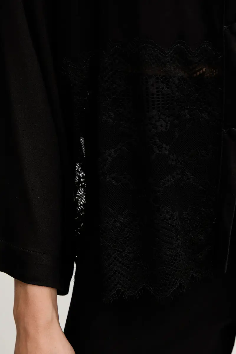 camicia da pigiama donna colore nero 50549982 miniatura 5