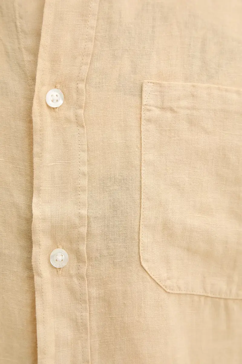 camicia di lino colore beige 50514162 miniatura 5