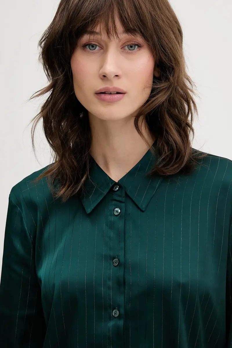 camicia donna colore verde 50548421 miniatura 4