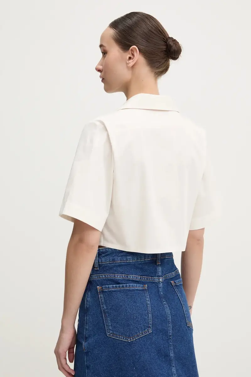 camicia in cotone donna colore beige 50531546 miniatura 3