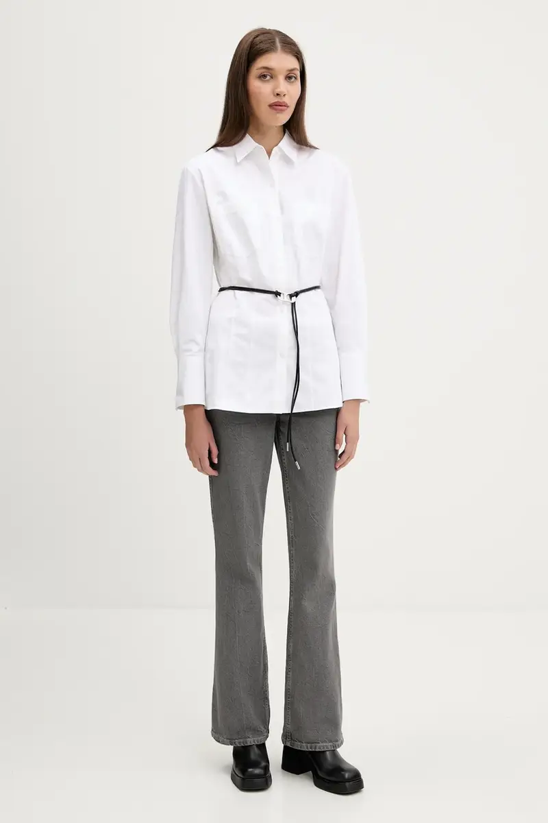 camicia in cotone donna colore bianco 50543364 miniatura 2