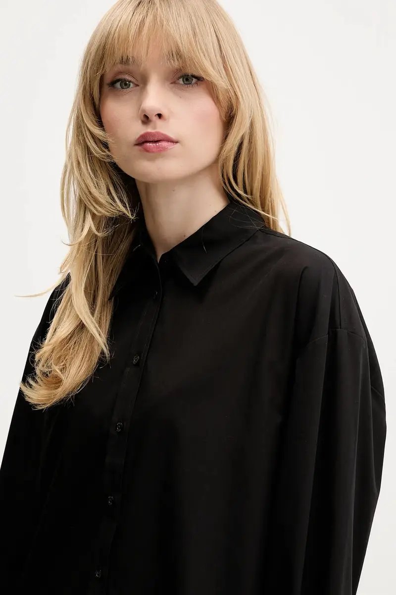 camicia in cotone donna colore nero 50550548 miniatura 4