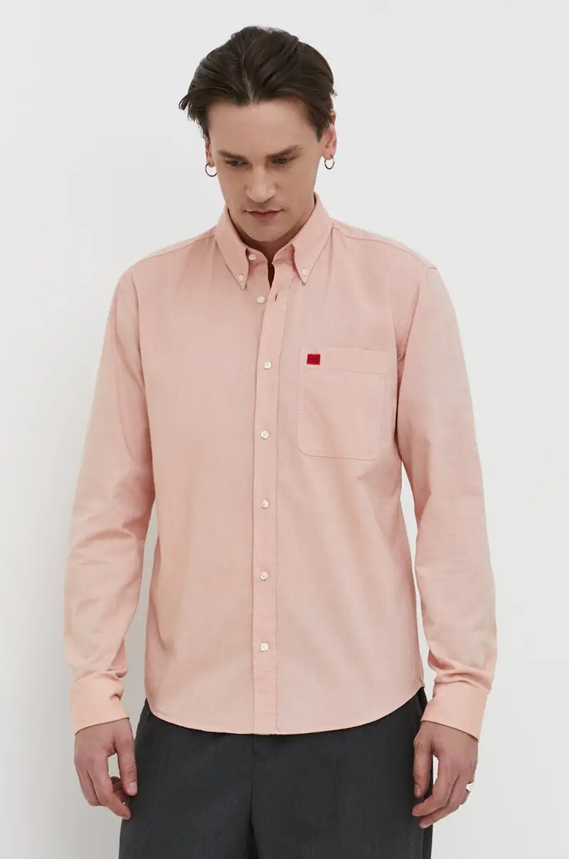 camicia in cotone uomo colore arancione
