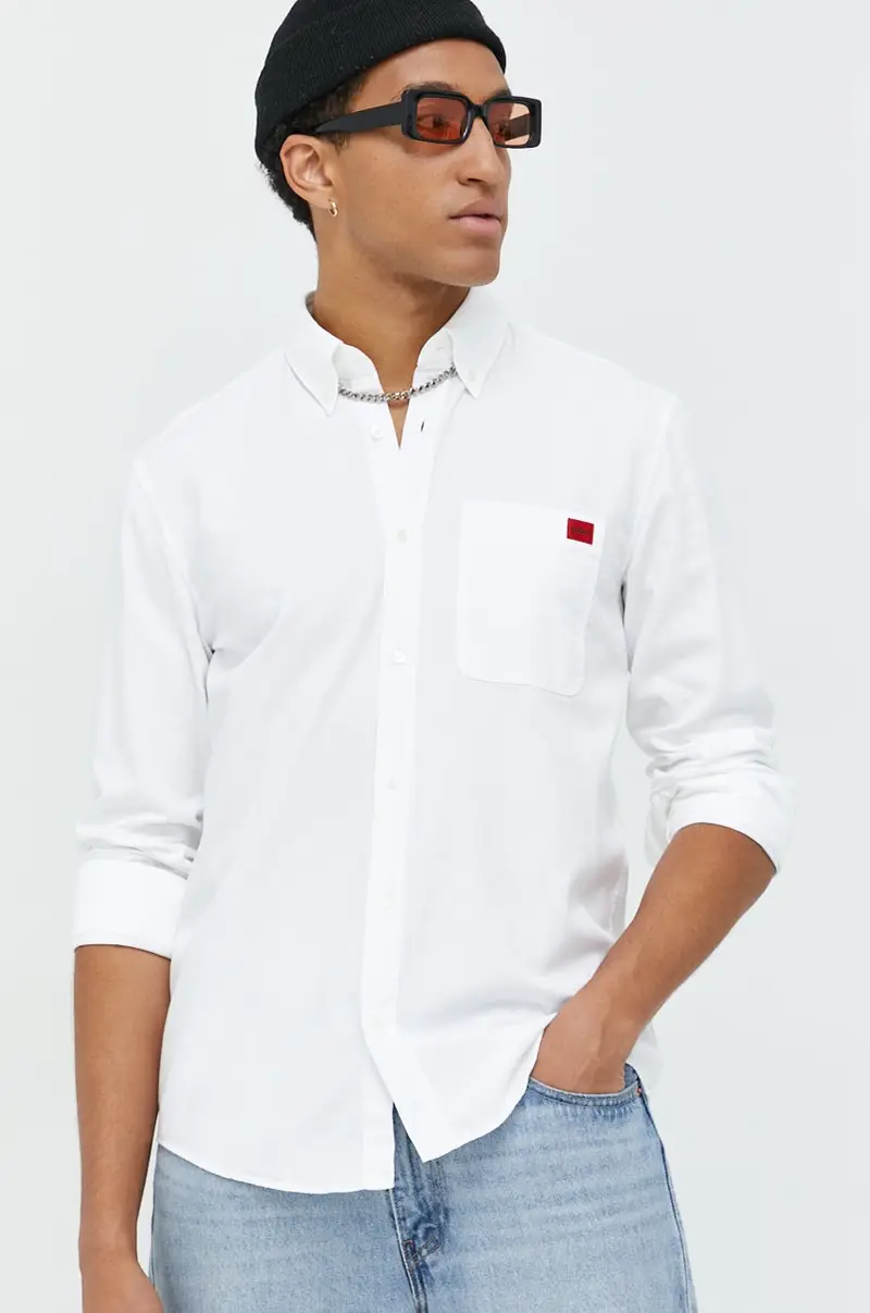 camicia in cotone uomo colore bianco miniatura 2