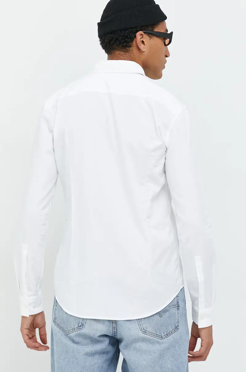 camicia in cotone uomo colore bianco miniatura 3