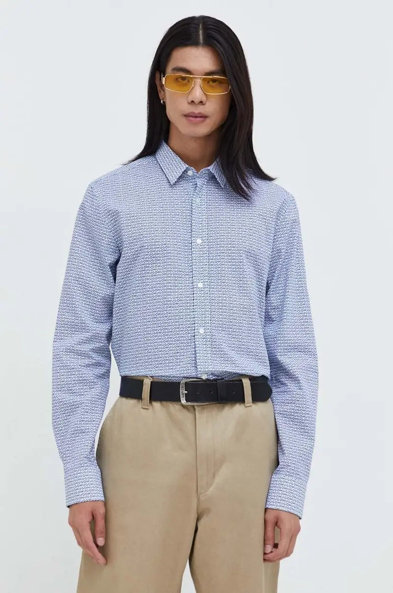 camicia in cotone uomo colore blu