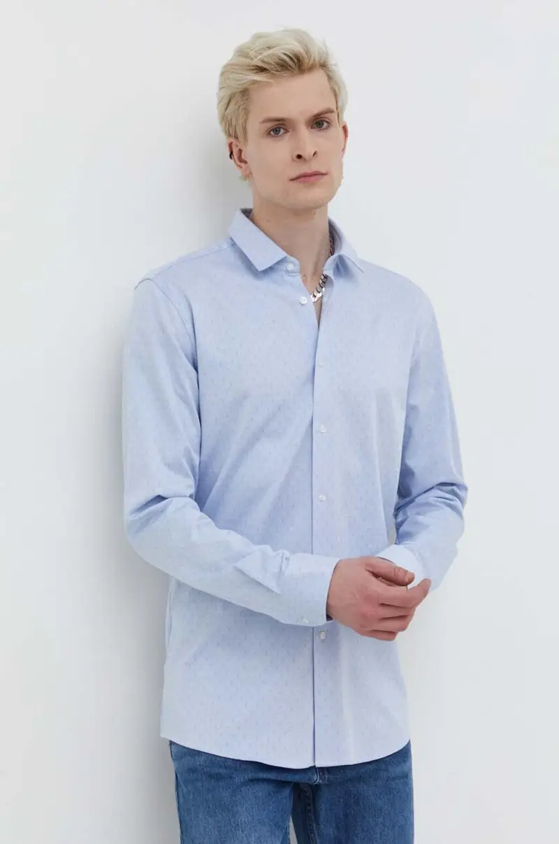 camicia in cotone uomo colore blu