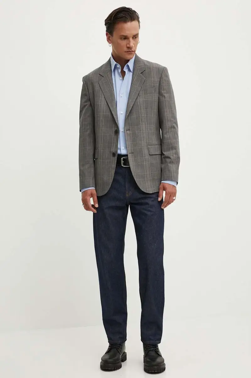 camicia in cotone uomo colore blu 50519812 miniatura 2