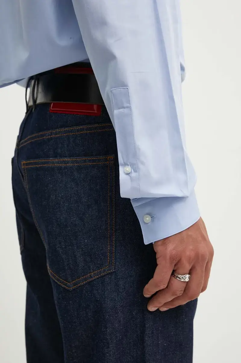 camicia in cotone uomo colore blu 50519812 miniatura 5