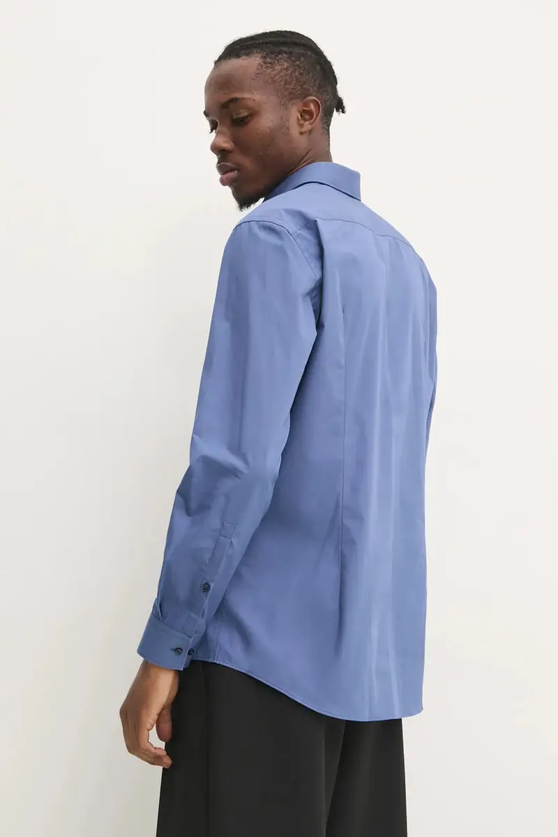 camicia in cotone uomo colore blu 50534044 miniatura 4