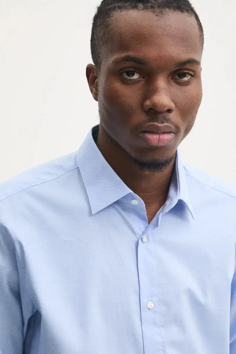 camicia in cotone uomo colore blu 50534077 miniatura 5