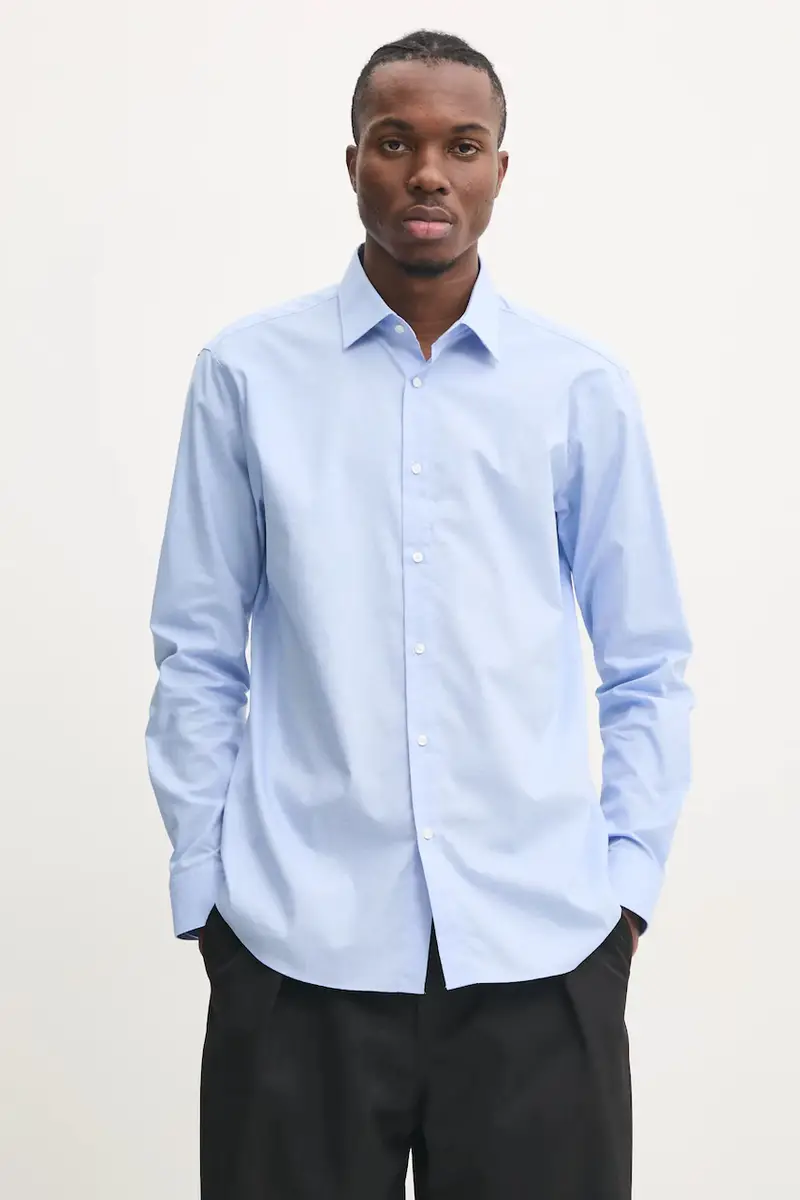 camicia in cotone uomo colore blu 50534077