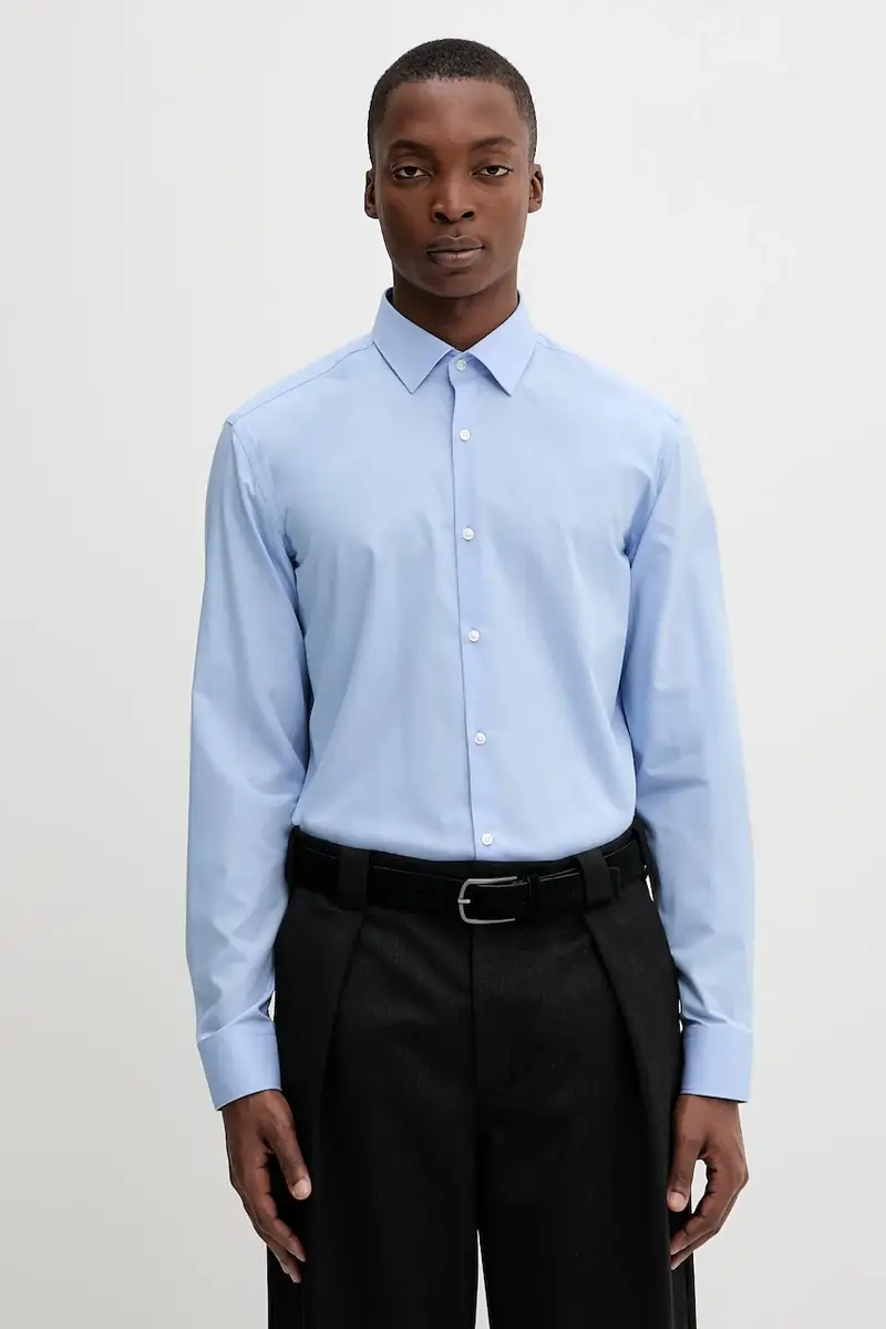 camicia in cotone uomo colore blu 50539707