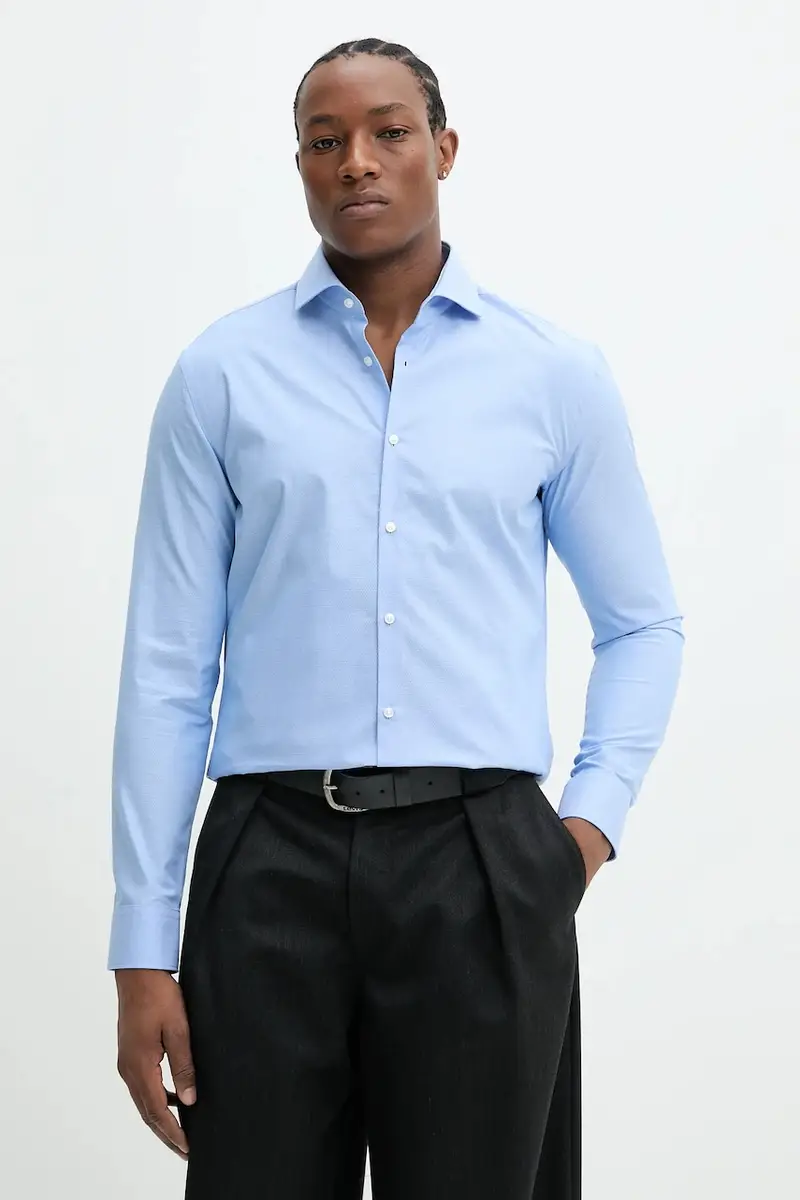 camicia in cotone uomo colore blu 50539710