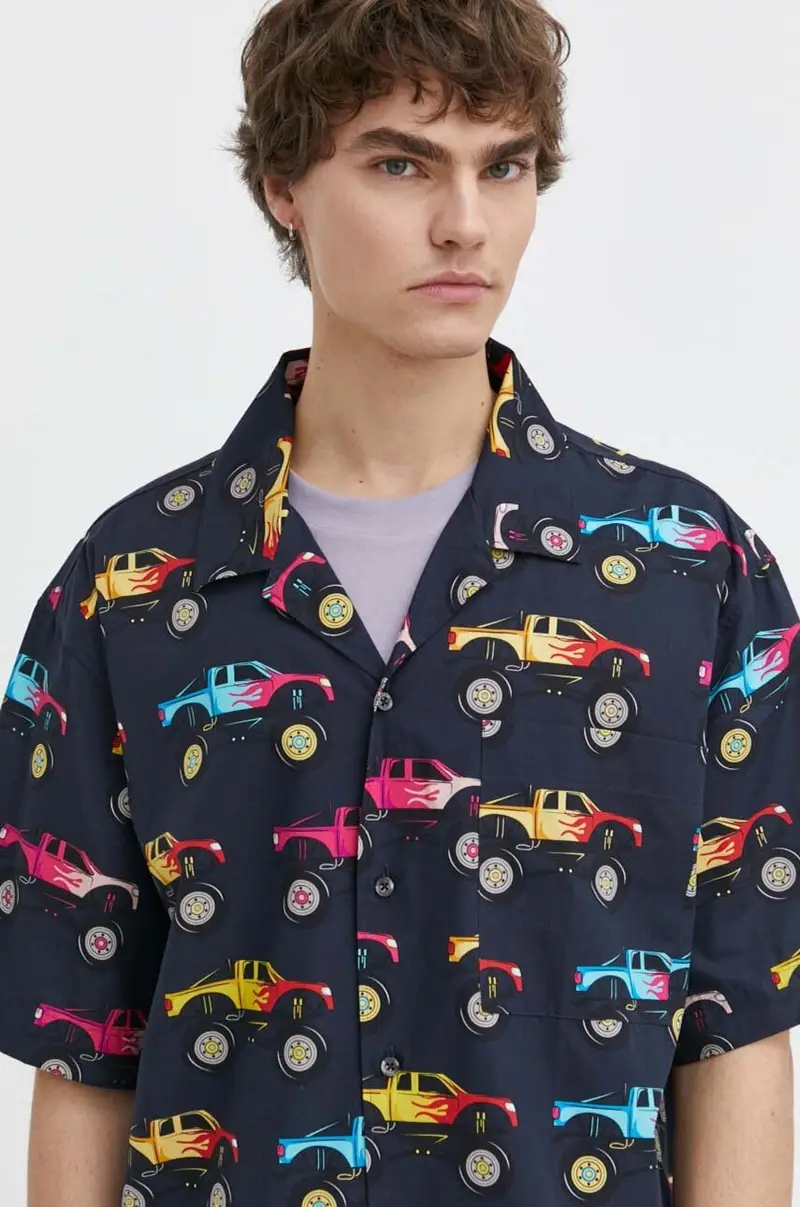 camicia in cotone uomo colore blu navy