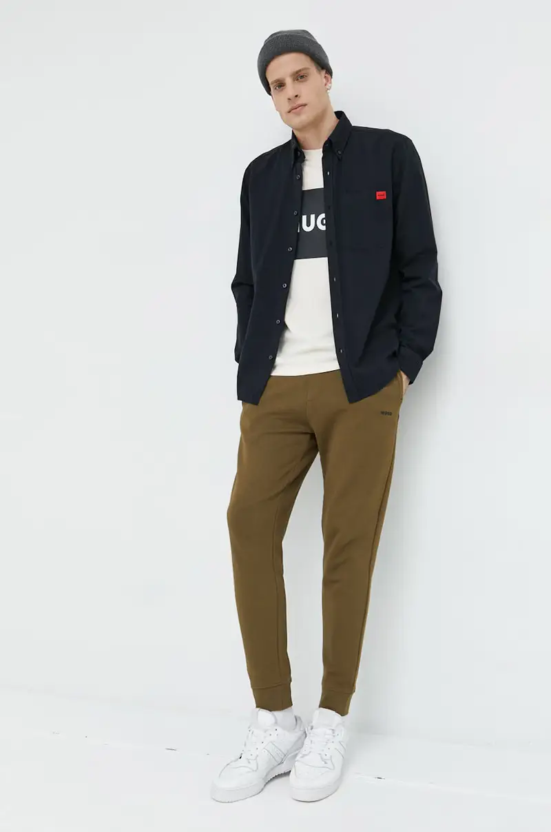 camicia in cotone uomo colore nero miniatura 2