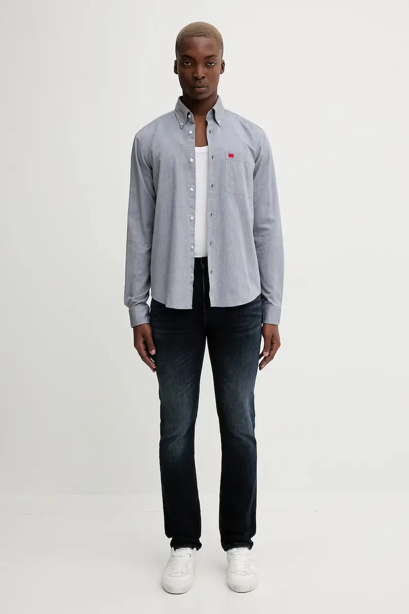 camicia in cotone uomo colore nero 50479302 Blu navy miniatura 2