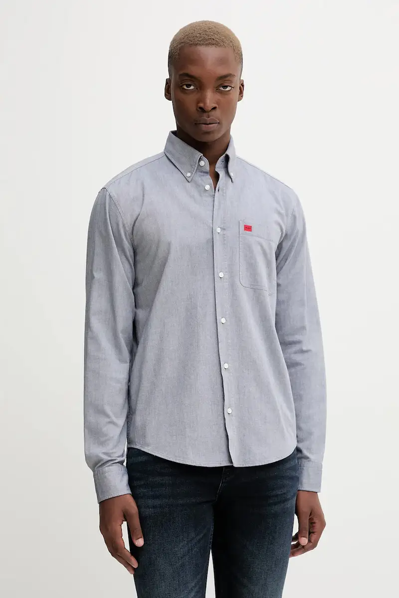 camicia in cotone uomo colore nero 50479302 Blu navy