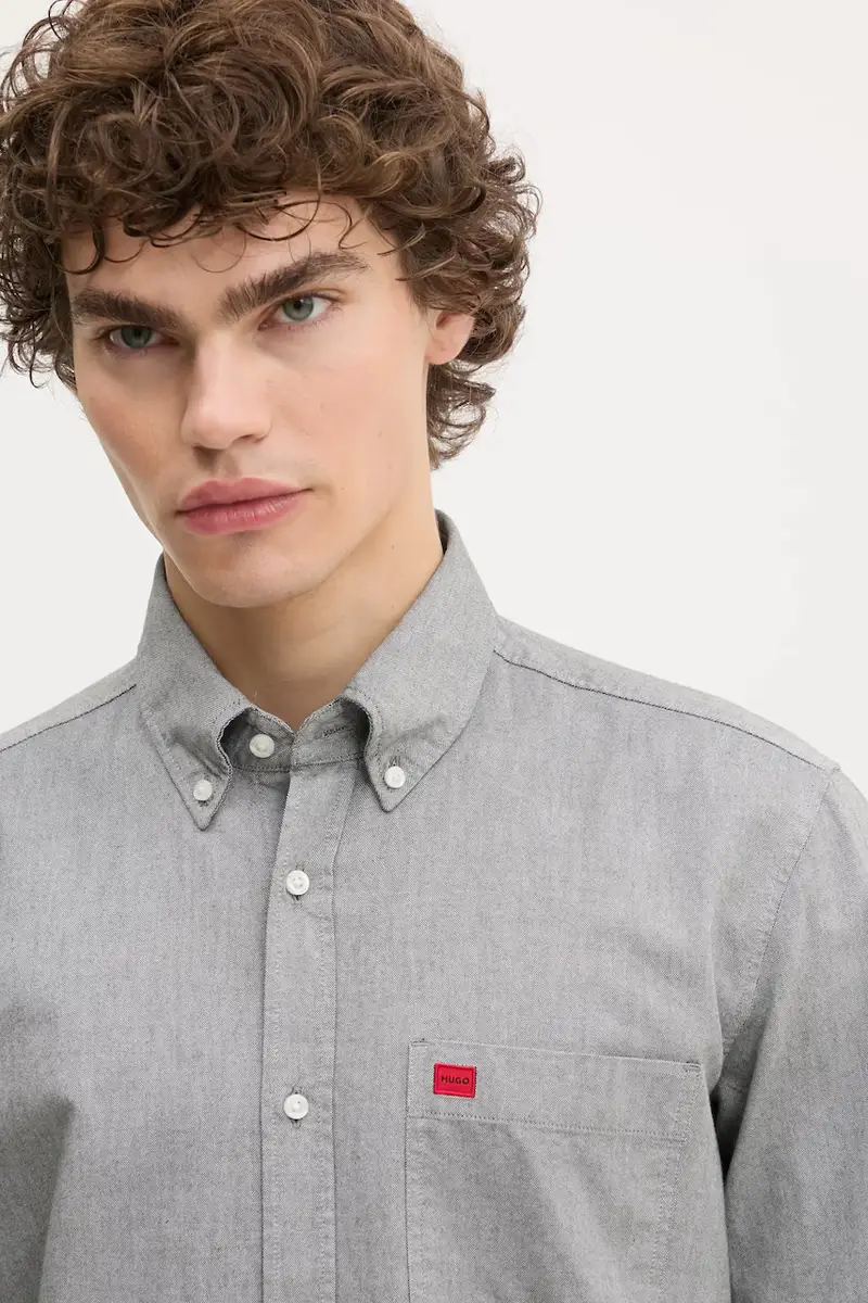 camicia in cotone uomo colore nero 50479302 Grigio miniatura 4