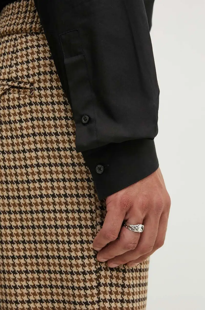 camicia in cotone uomo colore nero 50519812 miniatura 5