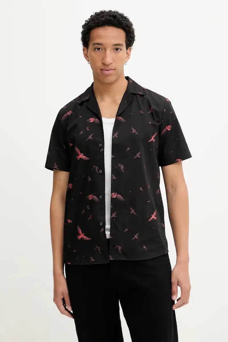 camicia in cotone uomo colore nero 50545328