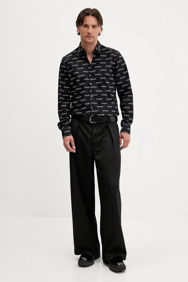 camicia in cotone uomo colore nero 50545349 miniatura 2