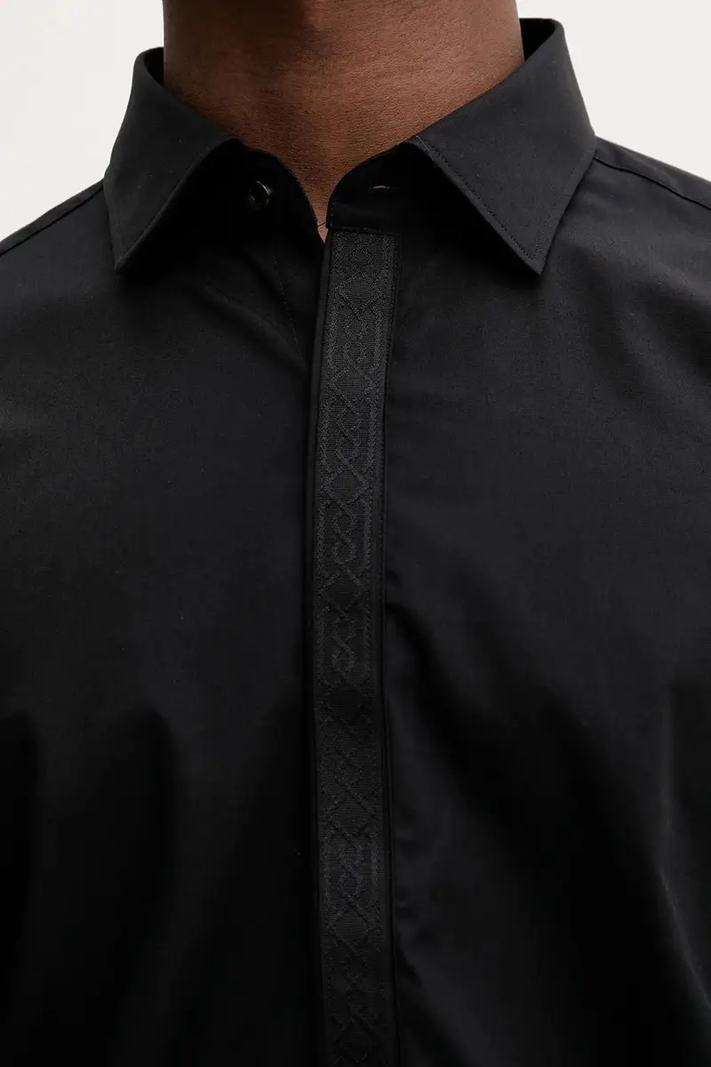 camicia in cotone uomo colore nero 50549775 miniatura 5