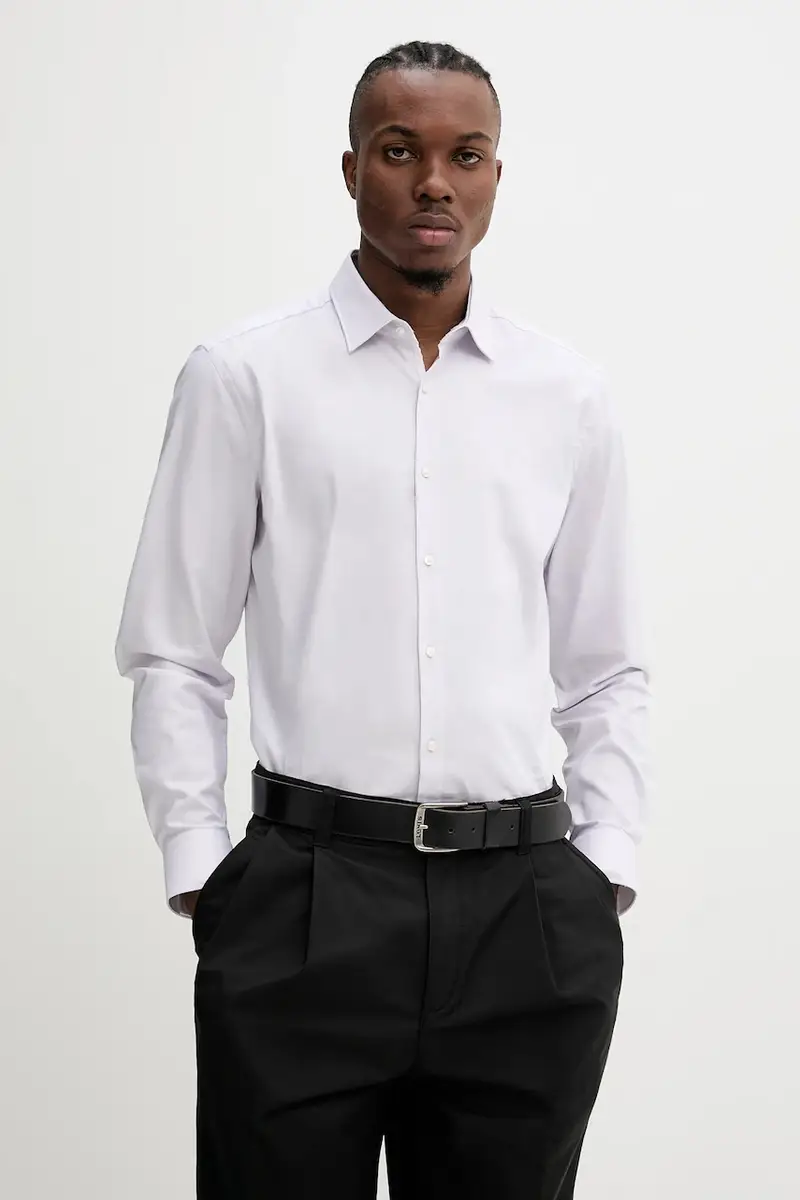 camicia in cotone uomo colore violetto 50539789