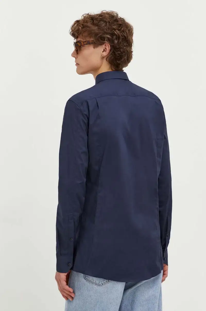 camicia uomo Blu navy miniatura 4