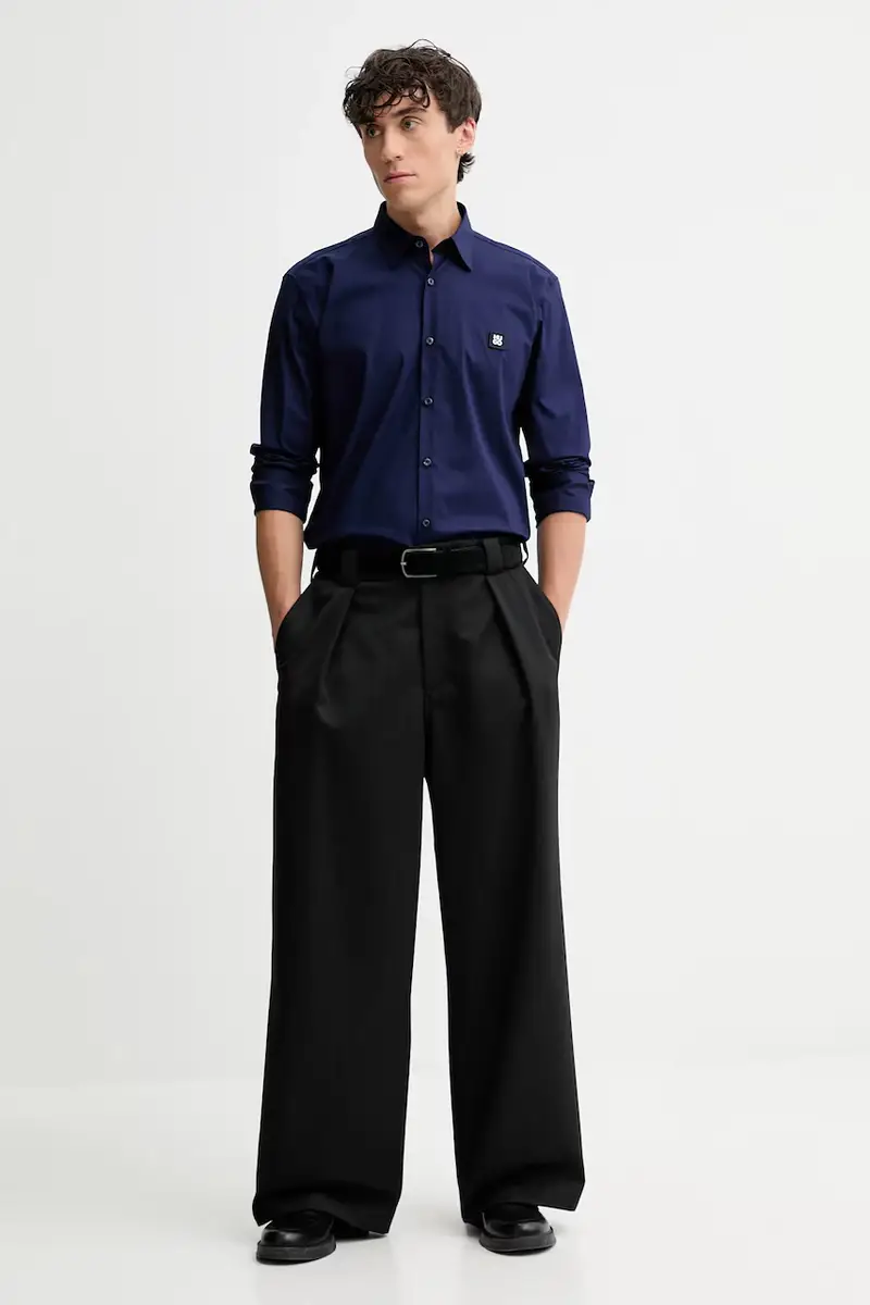 camicia uomo colore bianco 50505315 Blu navy miniatura 2