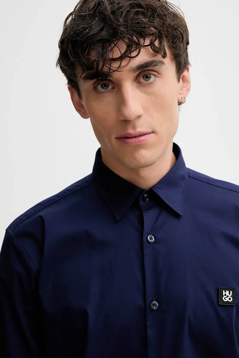 camicia uomo colore bianco 50505315 Blu navy miniatura 4