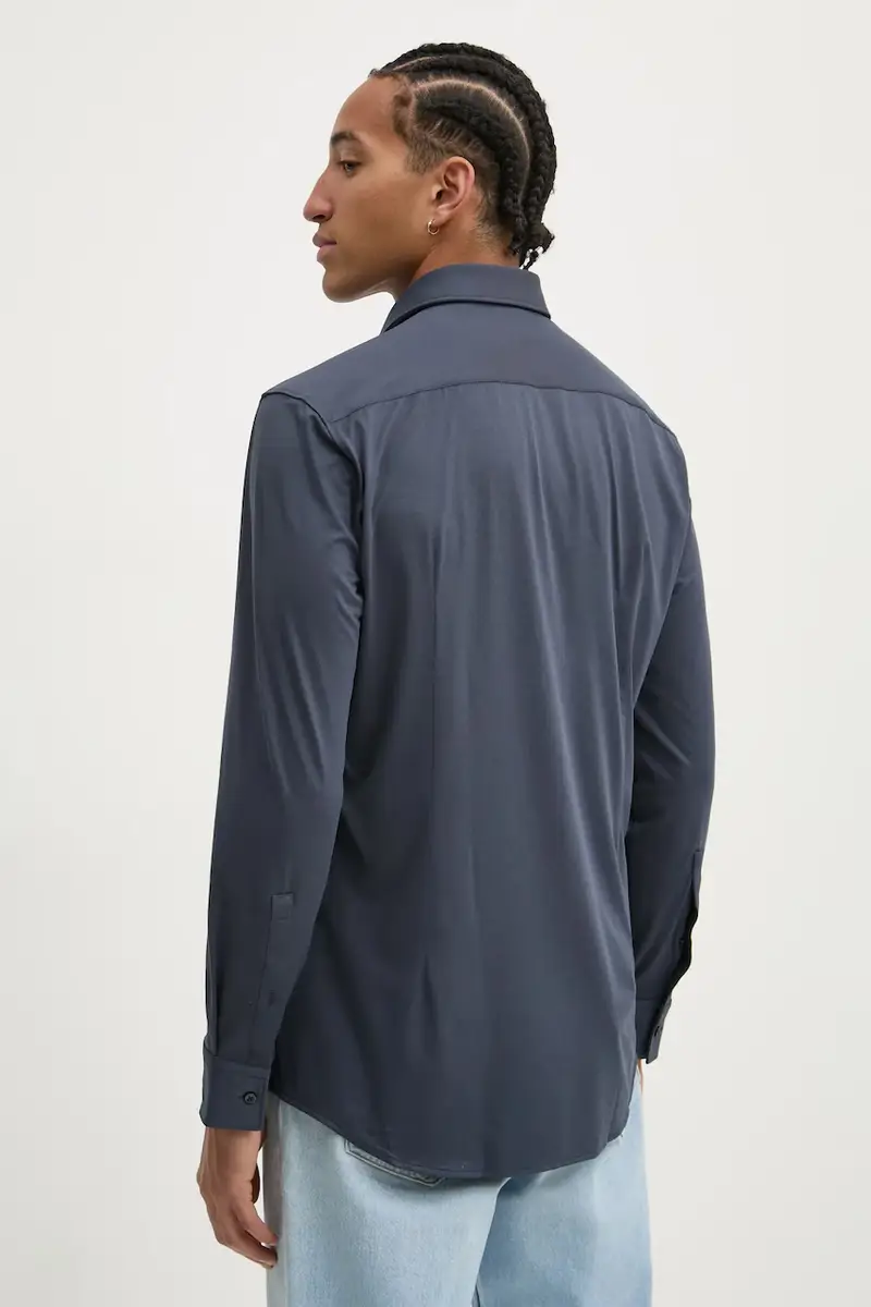 camicia uomo colore blu navy 50519844 miniatura 3