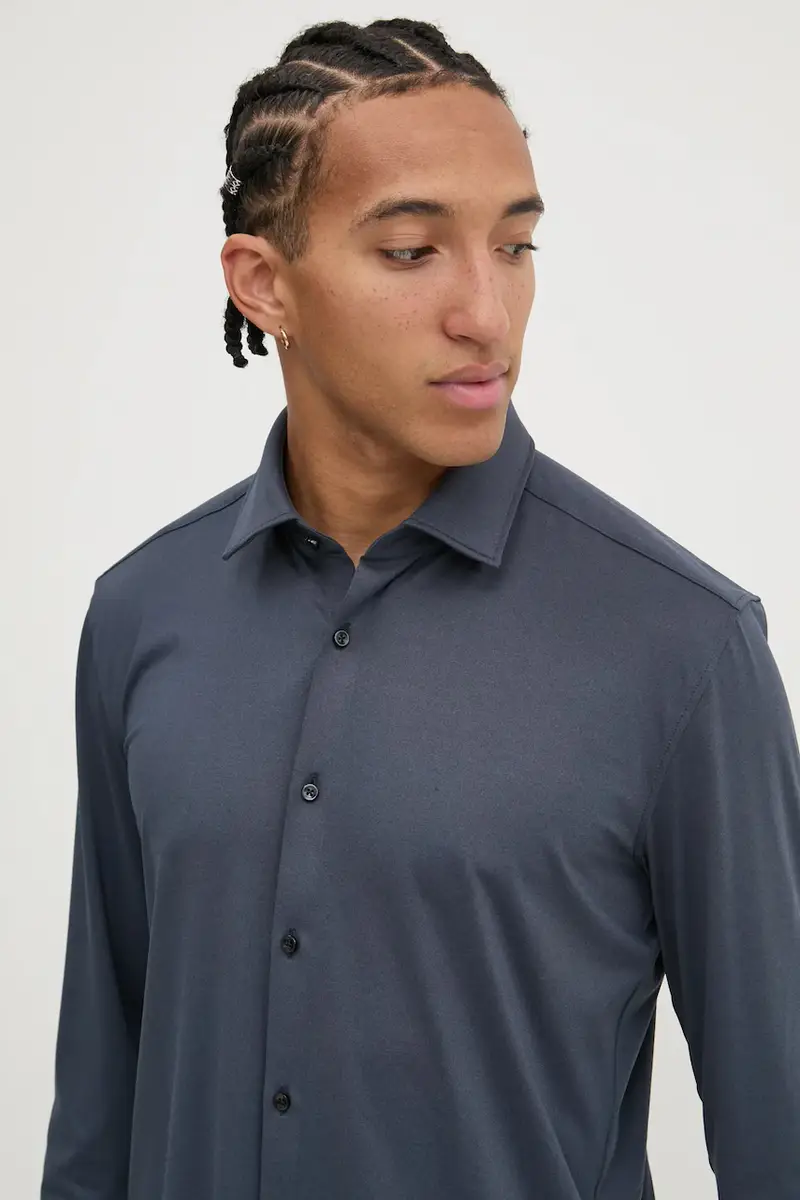 camicia uomo colore blu navy 50519844 miniatura 4