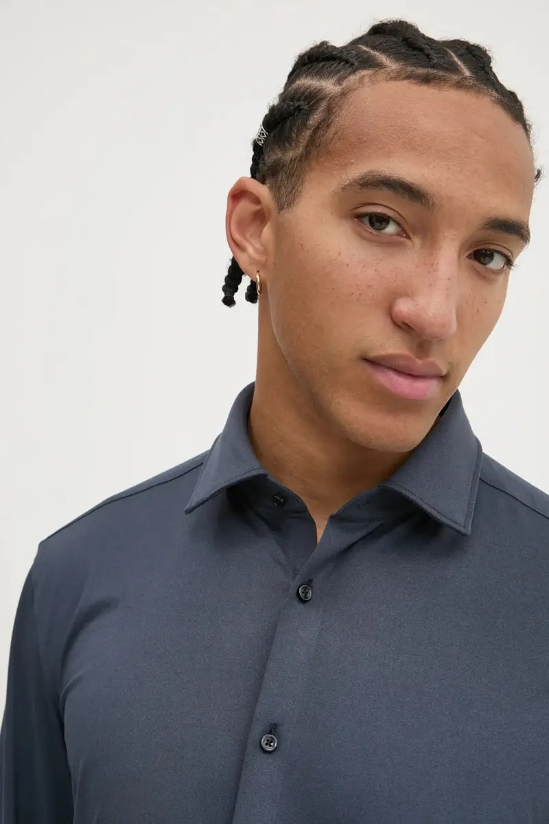 camicia uomo colore blu navy 50519844 miniatura 5