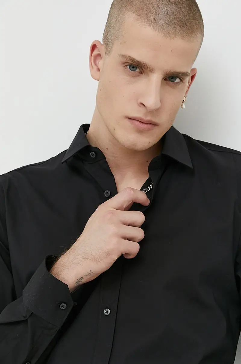 camicia uomo Nero miniatura 4