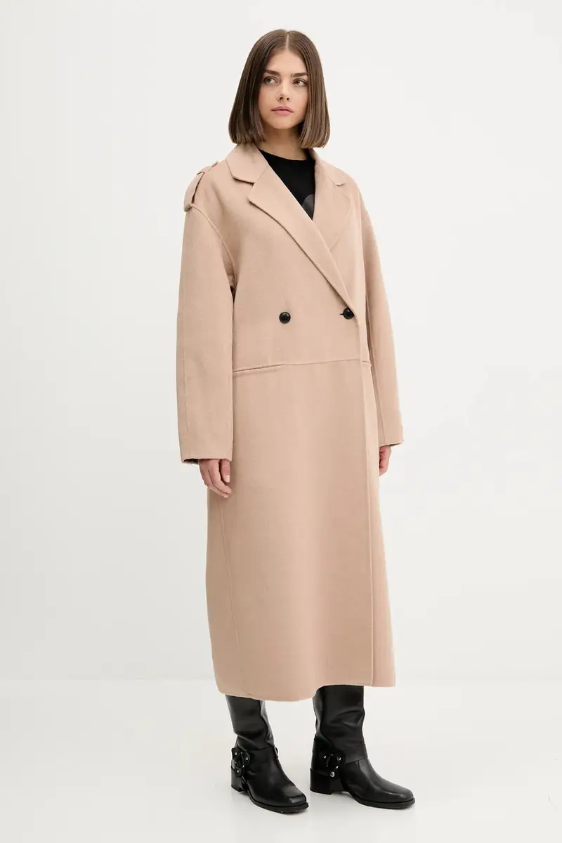 cappotto con aggiunta di lana colore beige 50542299 miniatura 2