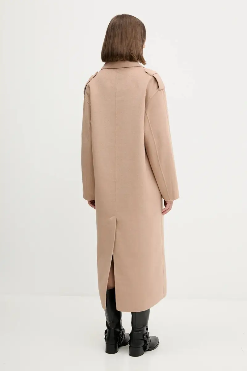 cappotto con aggiunta di lana colore beige 50542299 miniatura 3