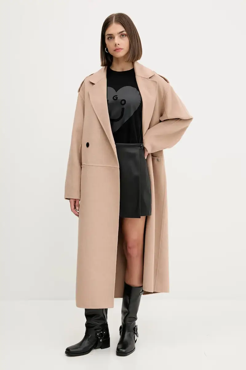 cappotto con aggiunta di lana colore beige 50542299