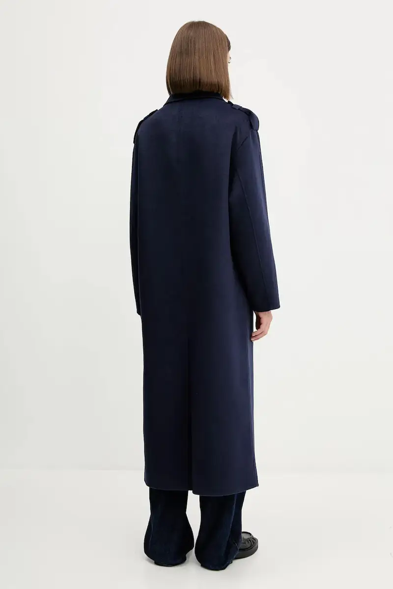 cappotto con aggiunta di lana colore blu navy 50542299 miniatura 3