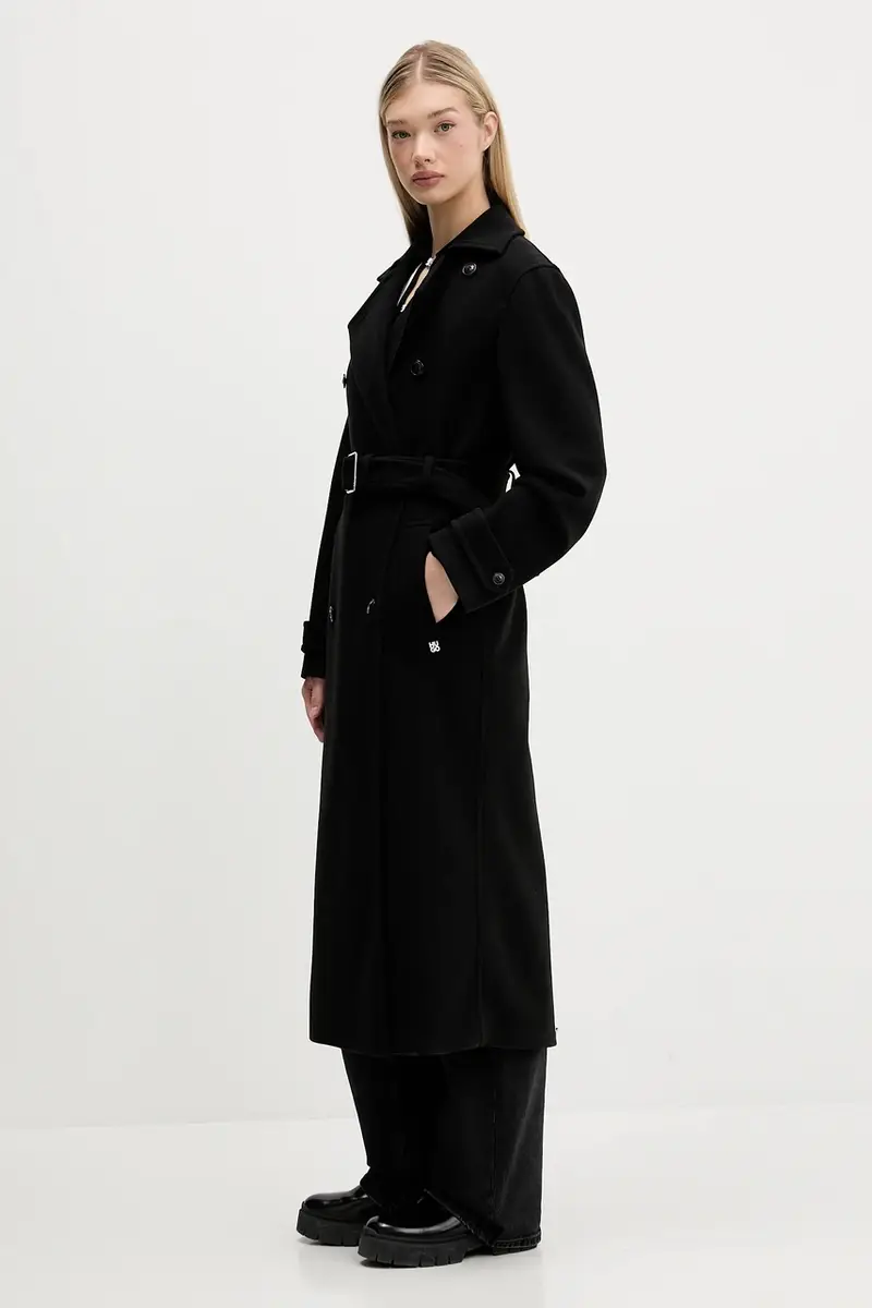 cappotto con aggiunta di lana colore nero 50547616 miniatura 4