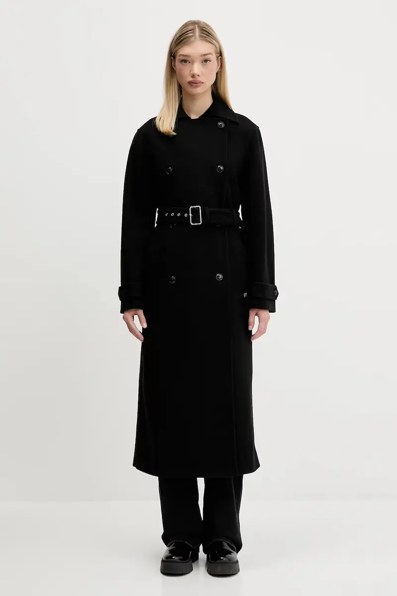 cappotto con aggiunta di lana colore nero 50547616